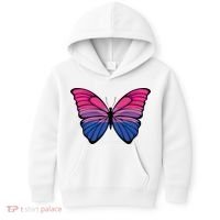Bisexual Butterfly Hypolimnas Bi Pride Flag Kids Hoodie thumb 0