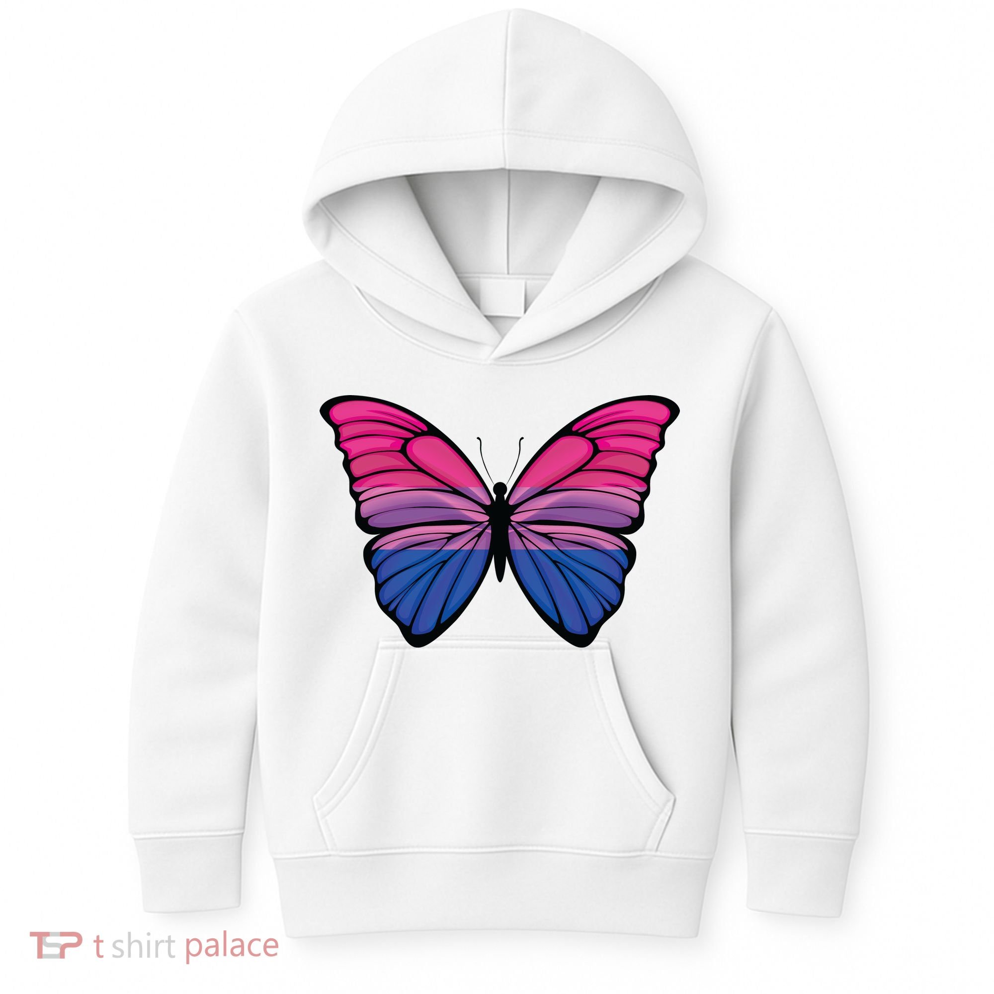Bisexual Butterfly Hypolimnas Bi Pride Flag Kids Hoodie