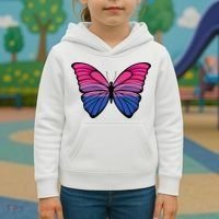 Bisexual Butterfly Hypolimnas Bi Pride Flag Kids Hoodie thumb 3