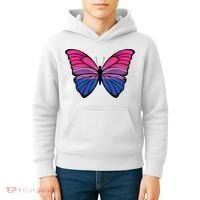 Bisexual Butterfly Hypolimnas Bi Pride Flag Kids Hoodie thumb 4