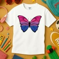 Bisexual Butterfly Hypolimnas Bi Pride Flag Kids T-Shirt thumb 3