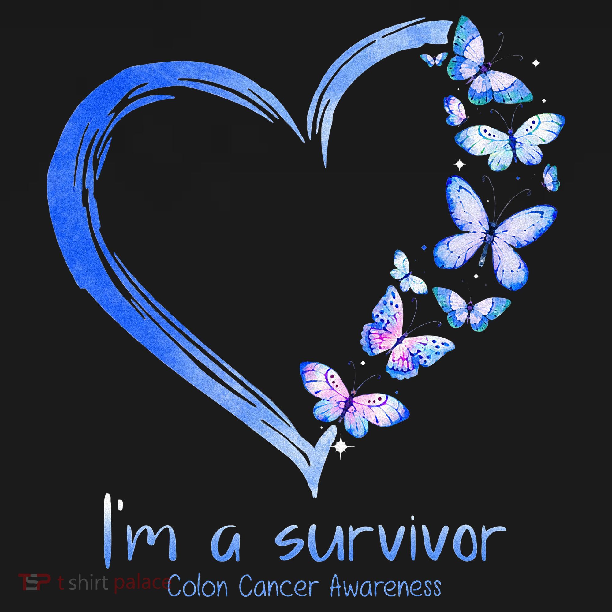 Blue Butterfly Heart Im A Survivor Colon Cancer Awareness Mousepad