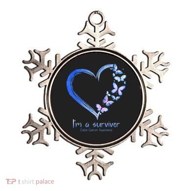 Blue Butterfly Heart Im A Survivor Colon Cancer Awareness Ornament