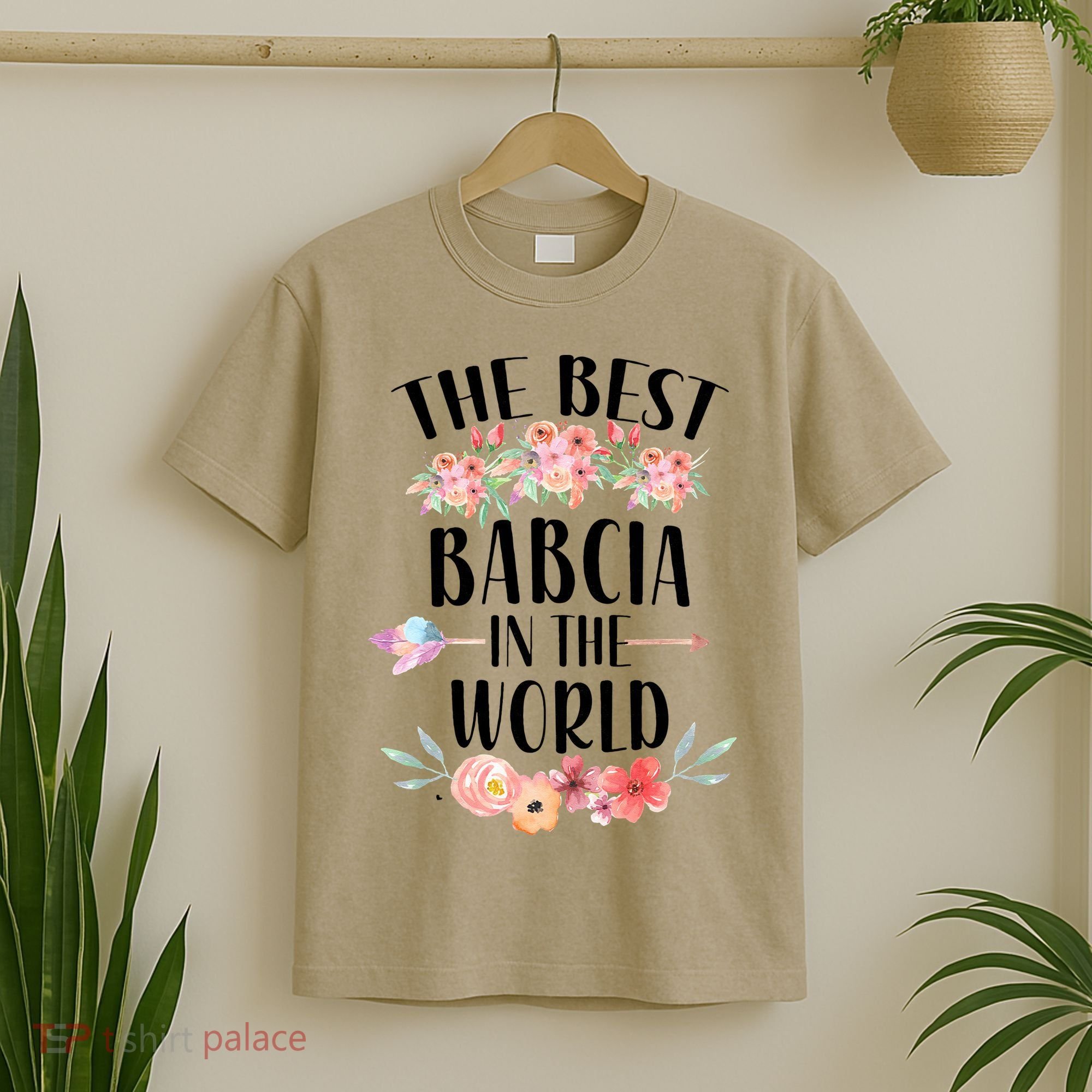 Best Babcia In The World Polish Grandma Floral Mother's Day T-Shirt