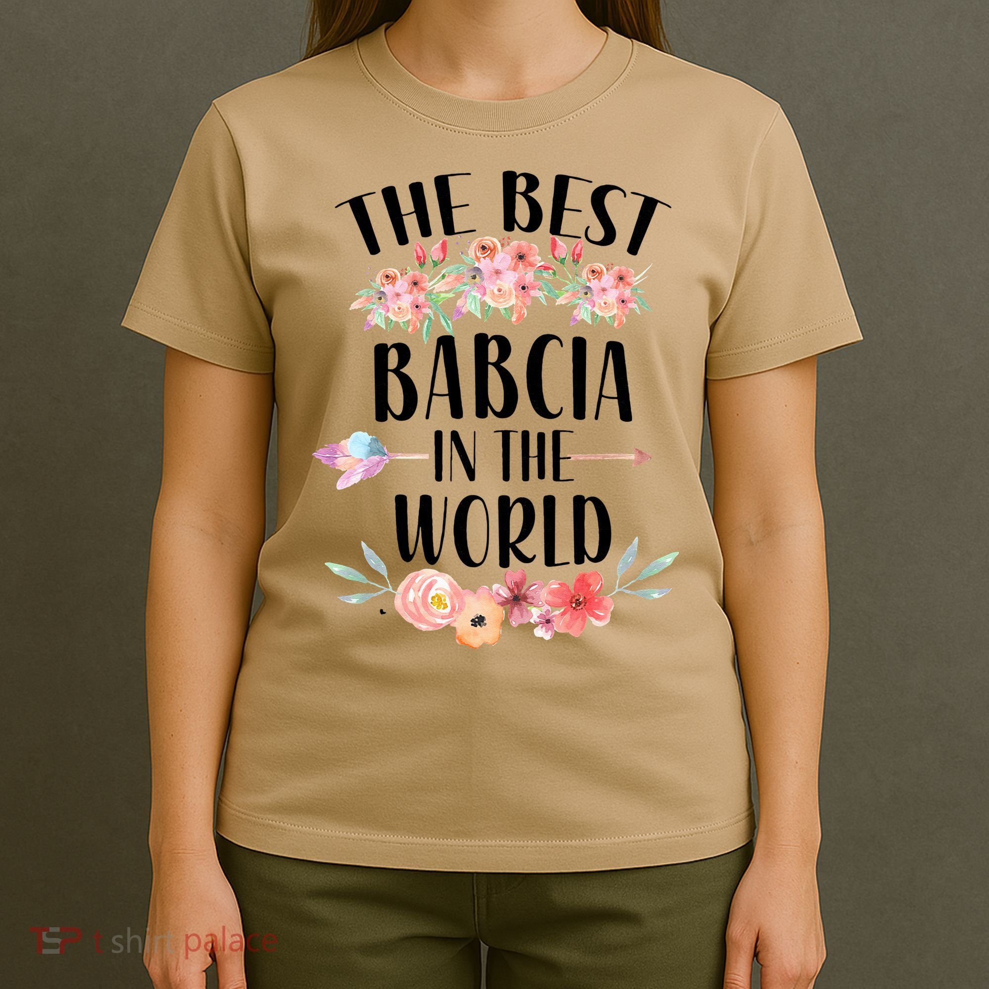 Best Babcia In The World Polish Grandma Floral Mother's Day T-Shirt