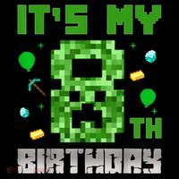 Birthday Boy It'S My 8th Birthday Video Game Pixel Stripe Pom Pom Beanie thumb 2
