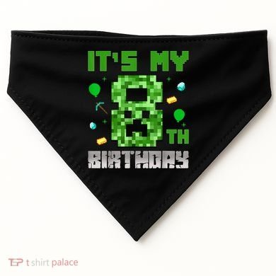 Birthday Boy It'S My 8th Birthday Video Game Pixel USA-Made Doggie Bandana