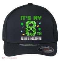 Birthday Boy It'S My 8th Birthday Video Game Pixel Flexfit Unipanel Trucker Cap thumb 0