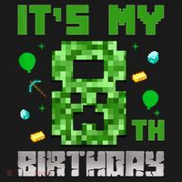 Birthday Boy It'S My 8th Birthday Video Game Pixel Kids Sweatshirt thumb 2