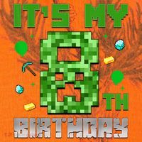 Birthday Boy It'S My 8th Birthday Video Game Pixel Kati Licensed 12" Camo Cuffed Beanie thumb 2