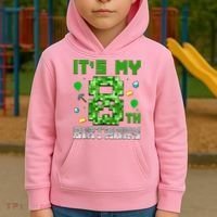 Birthday Boy It'S My 8th Birthday Video Game Pixel Kids Hoodie thumb 2