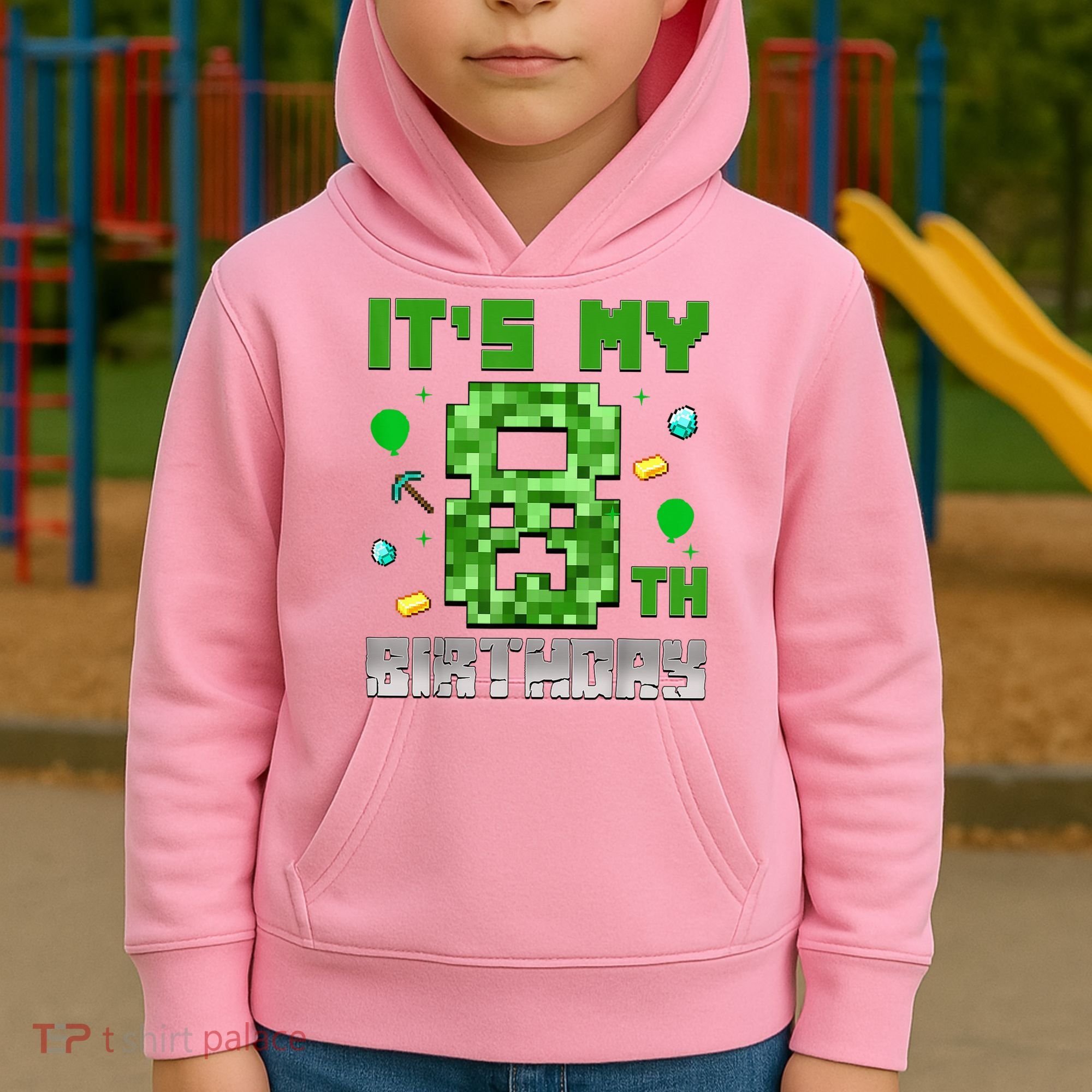 Birthday Boy It'S My 8th Birthday Video Game Pixel Kids Hoodie