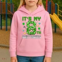 Birthday Boy It'S My 8th Birthday Video Game Pixel Kids Hoodie thumb 3