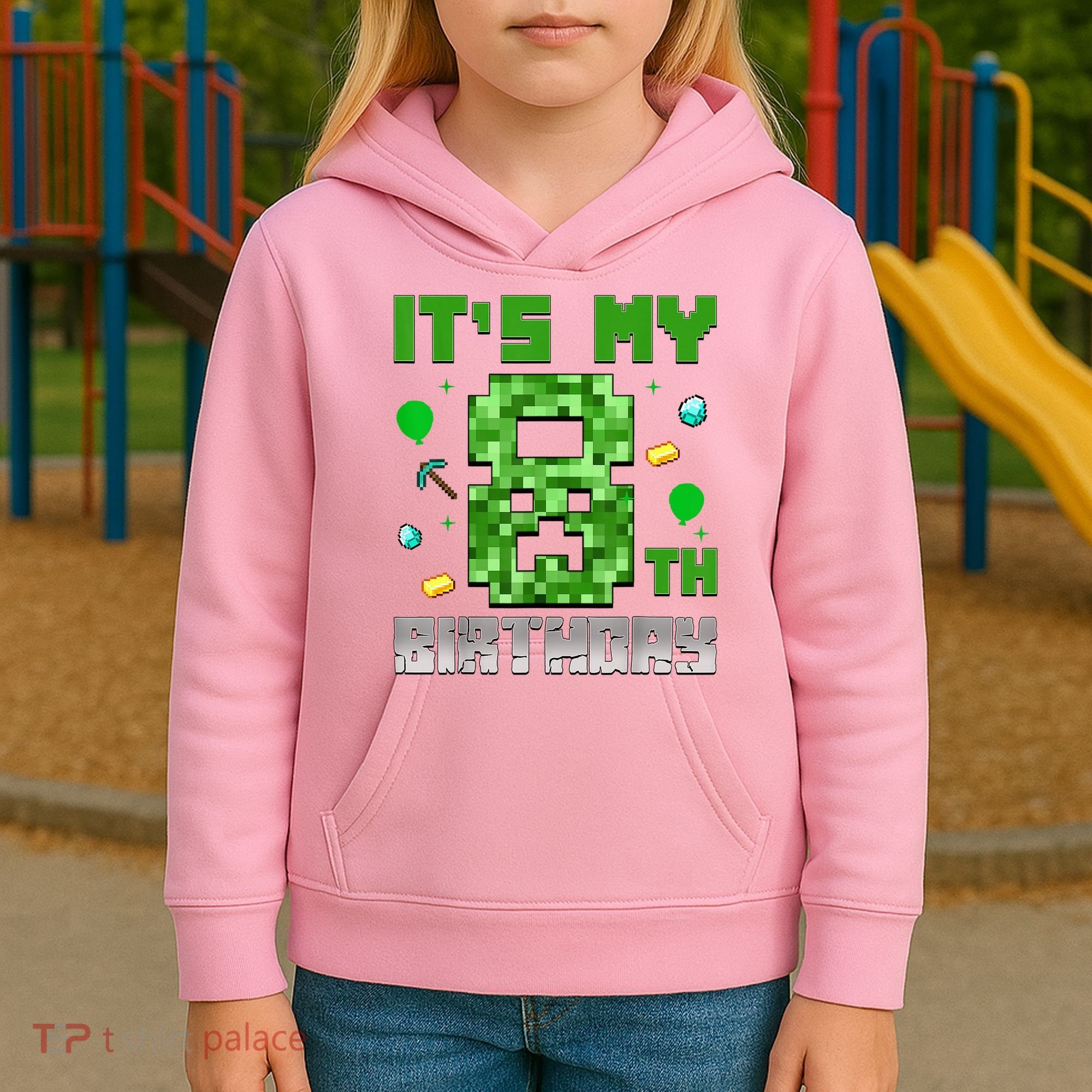 Birthday Boy It'S My 8th Birthday Video Game Pixel Kids Hoodie