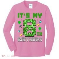 Birthday Boy It'S My 8th Birthday Video Game Pixel Kids Long Sleeve Shirt thumb 0