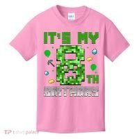 Birthday Boy It'S My 8th Birthday Video Game Pixel Kids T-Shirt thumb 0