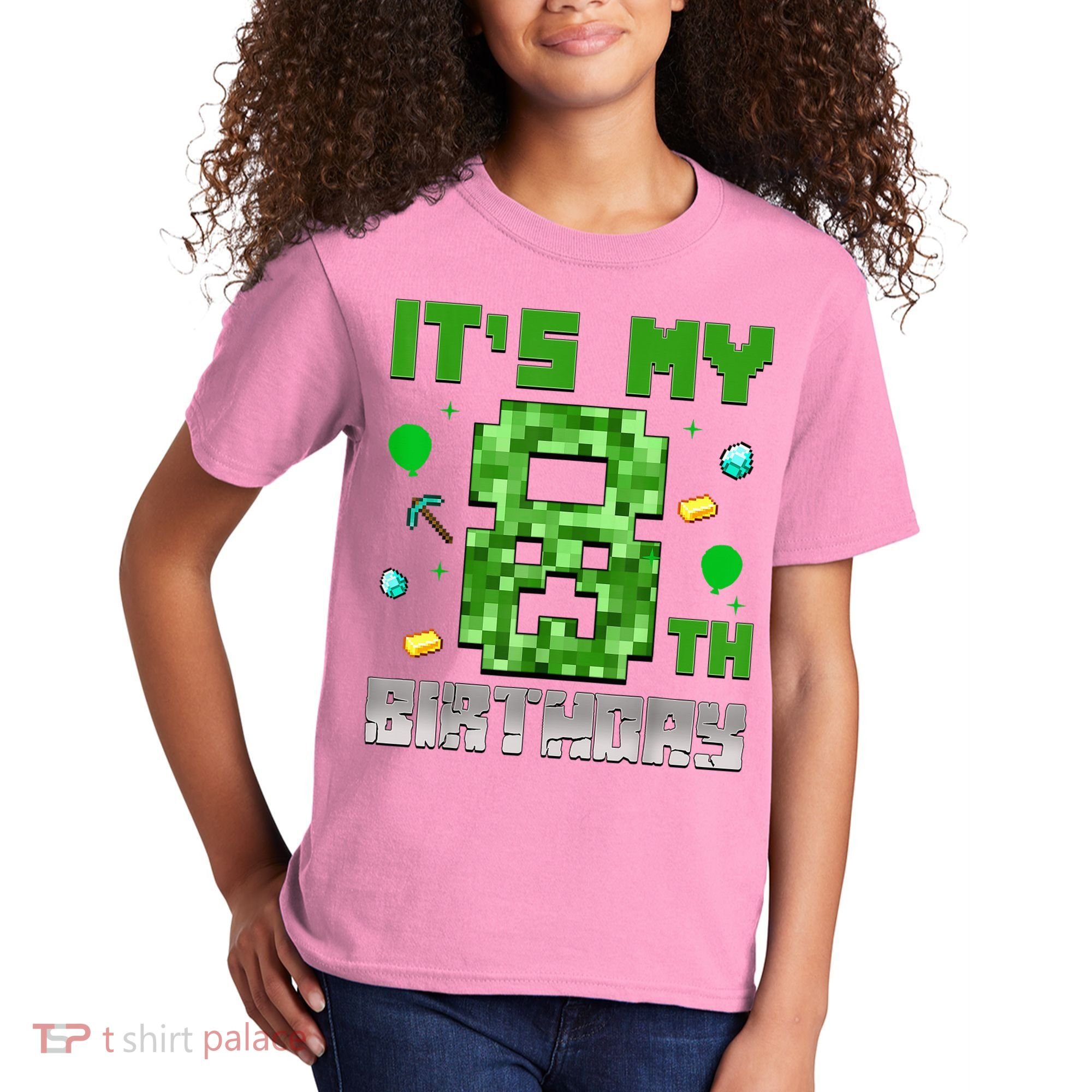Birthday Boy It'S My 8th Birthday Video Game Pixel Kids T-Shirt