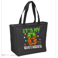 Birthday Boy It'S My 8th Birthday Video Game Pixel Tote Bag thumb 2