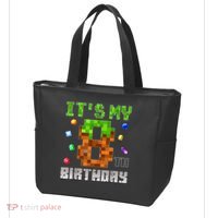 Birthday Boy It'S My 8th Birthday Video Game Pixel Tote Bag thumb 3