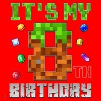 Birthday Boy It'S My 8th Birthday Video Game Pixel Santa Hat thumb 1