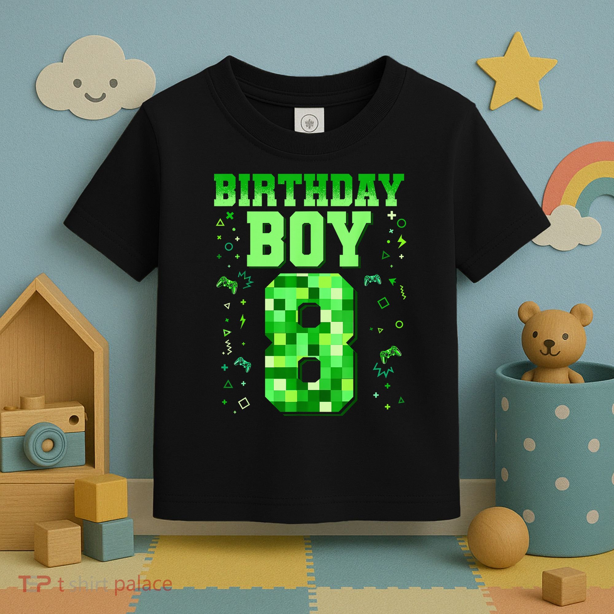 Birthday Boy It'S My 8th Birthday Video Game Toddler T-Shirt