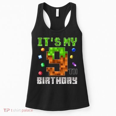 Birthday Boy It'S My 9th Birthday Video Game Pixel Women's Tank Top
