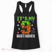 Birthday Boy It'S My 9th Birthday Video Game Pixel Women's Tank Top thumb 0