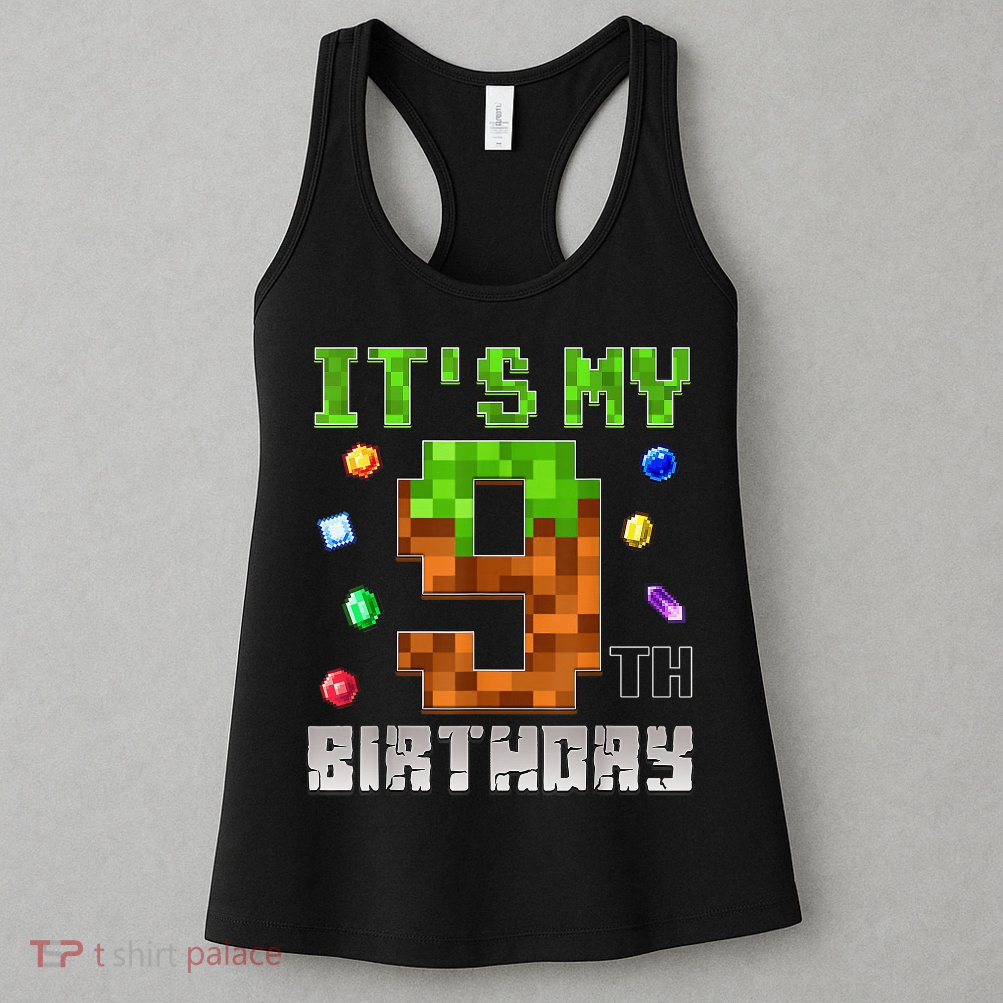 Birthday Boy It'S My 9th Birthday Video Game Pixel Women's Tank Top