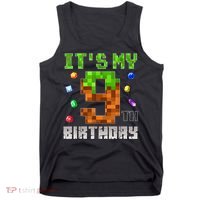 Birthday Boy It'S My 9th Birthday Video Game Pixel Tank Top thumb 0