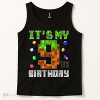 Birthday Boy It'S My 9th Birthday Video Game Pixel Tank Top thumb 2