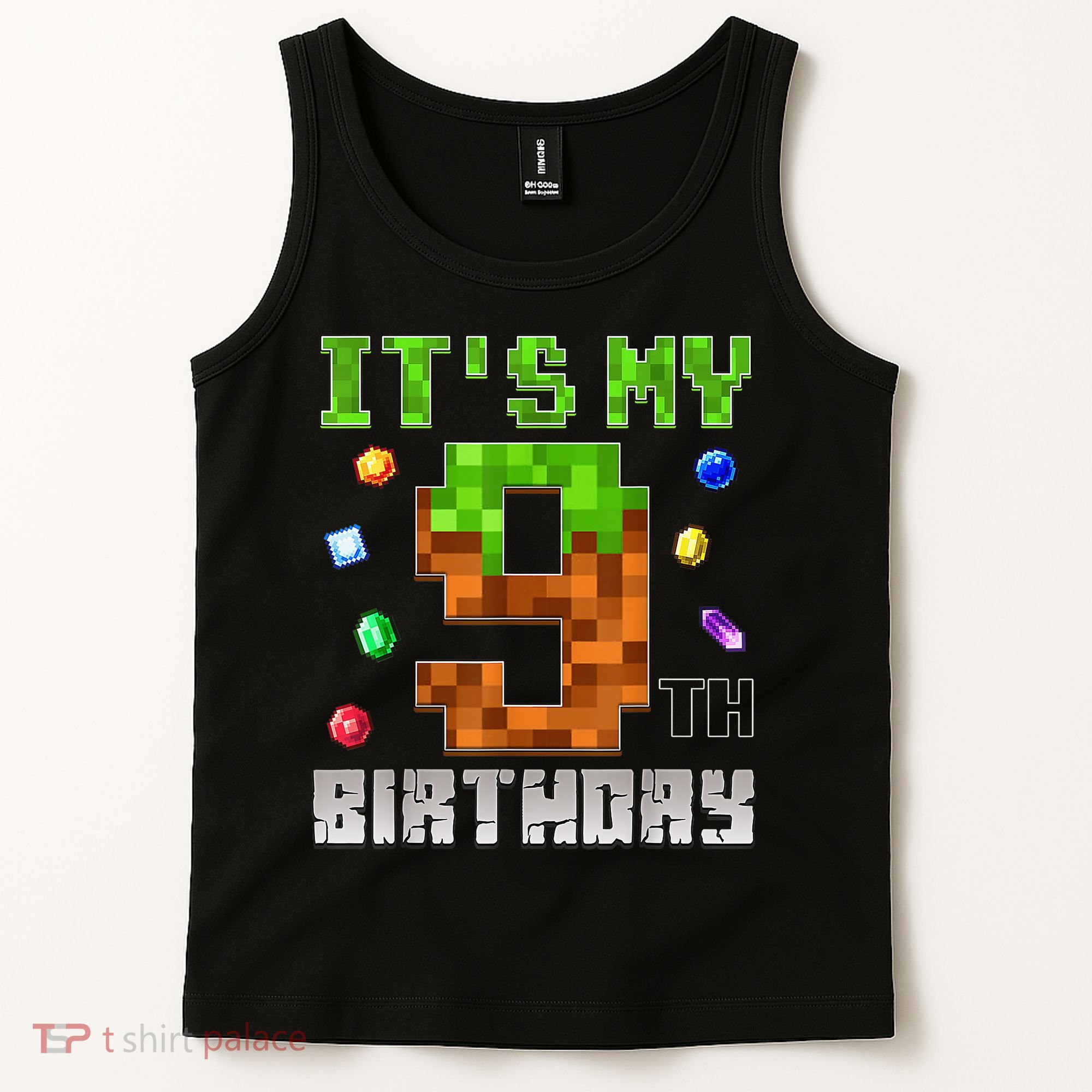Birthday Boy It'S My 9th Birthday Video Game Pixel Tank Top