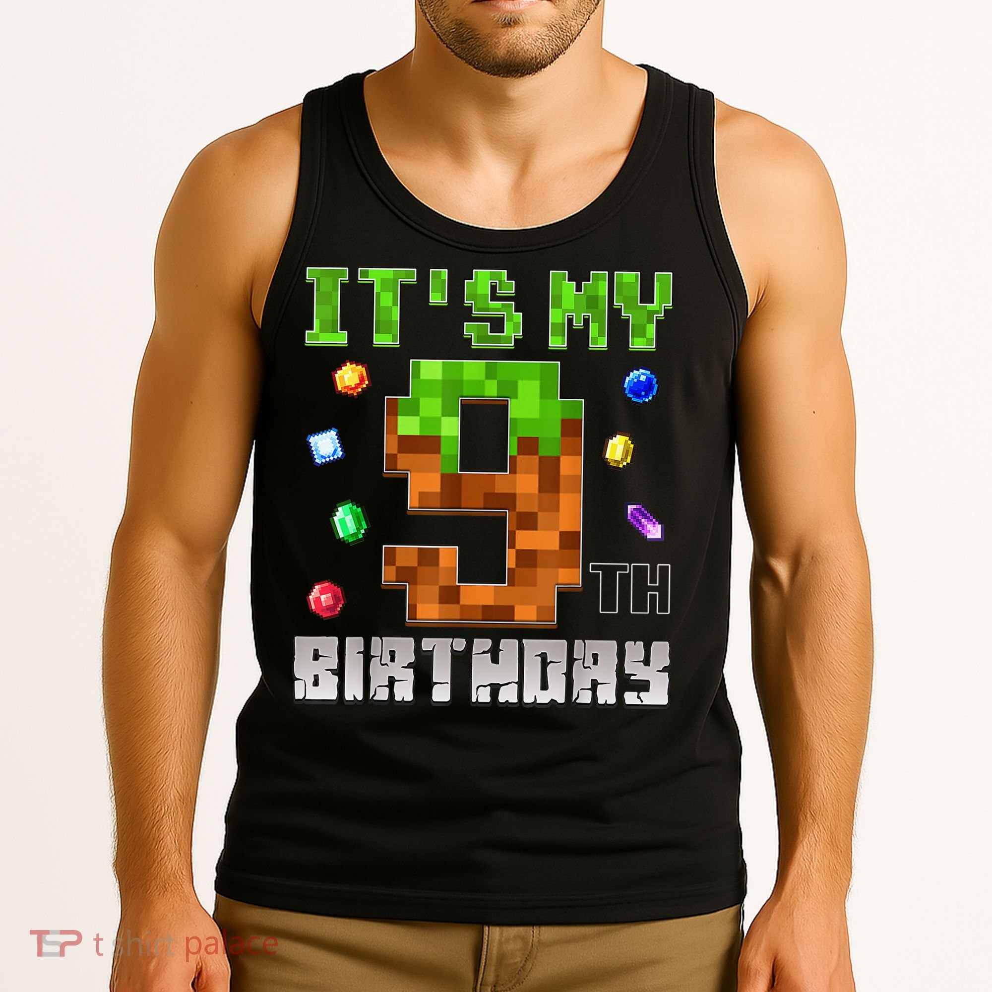 Birthday Boy It'S My 9th Birthday Video Game Pixel Tank Top