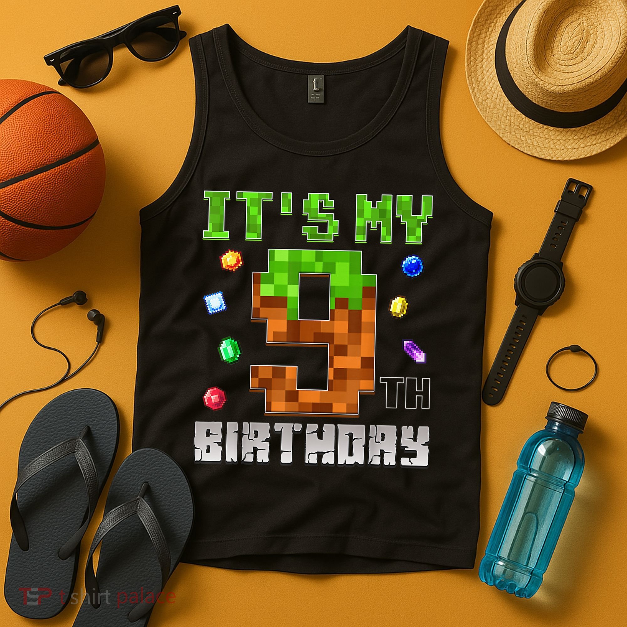 Birthday Boy It'S My 9th Birthday Video Game Pixel Tank Top