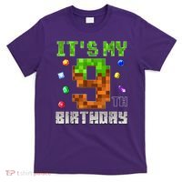 Birthday Boy It'S My 9th Birthday Video Game Pixel T-Shirt thumb 0