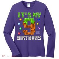 Birthday Boy It'S My 9th Birthday Video Game Pixel Women's Long Sleeve Shirt thumb 0