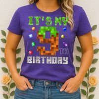 Birthday Boy It'S My 9th Birthday Video Game Pixel Women's T-Shirt thumb 2