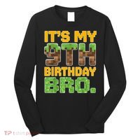 Birthday Boy It'S My 9th Birthday Video Game Pixel Long Sleeve Shirt thumb 0