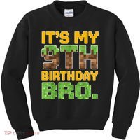 Birthday Boy It'S My 9th Birthday Video Game Pixel Kids Sweatshirt thumb 0