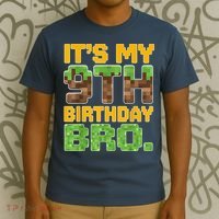 Birthday Boy It'S My 9th Birthday Video Game Pixel T-Shirt thumb 3