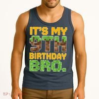 Birthday Boy It'S My 9th Birthday Video Game Pixel Tank Top thumb 3
