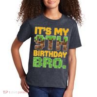 Birthday Boy It'S My 9th Birthday Video Game Pixel Kids T-Shirt thumb 2