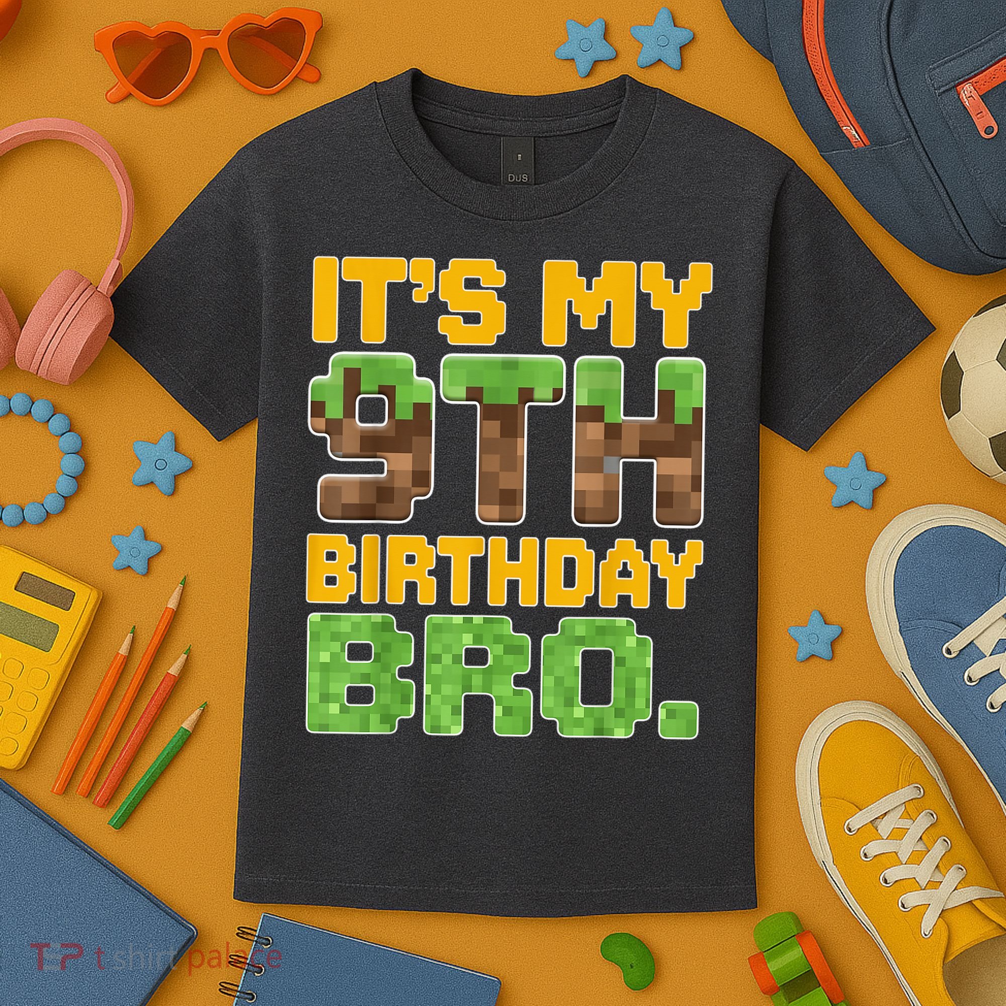 Birthday Boy It'S My 9th Birthday Video Game Pixel Kids T-Shirt