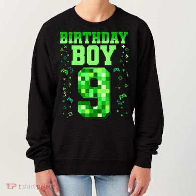 Birthday Boy It'S My 9th Birthday Video Game Pixel Women's Sweatshirt