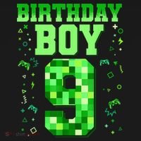 Birthday Boy It'S My 9th Birthday Video Game Pixel Backpack thumb 2