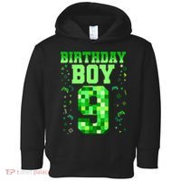 Birthday Boy It'S My 9th Birthday Video Game Pixel Toddler Hoodie thumb 0