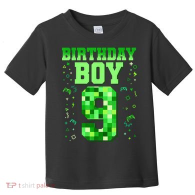Birthday Boy It'S My 9th Birthday Video Game Pixel Toddler T-Shirt