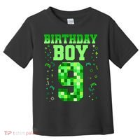 Birthday Boy It'S My 9th Birthday Video Game Pixel Toddler T-Shirt thumb 0
