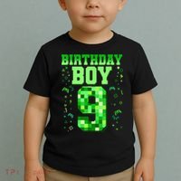 Birthday Boy It'S My 9th Birthday Video Game Pixel Toddler T-Shirt thumb 2