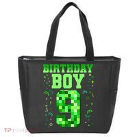 Birthday Boy It'S My 9th Birthday Video Game Pixel Tote Bag thumb 0