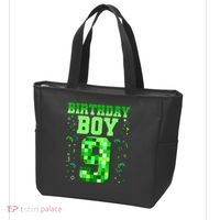Birthday Boy It'S My 9th Birthday Video Game Pixel Tote Bag thumb 3